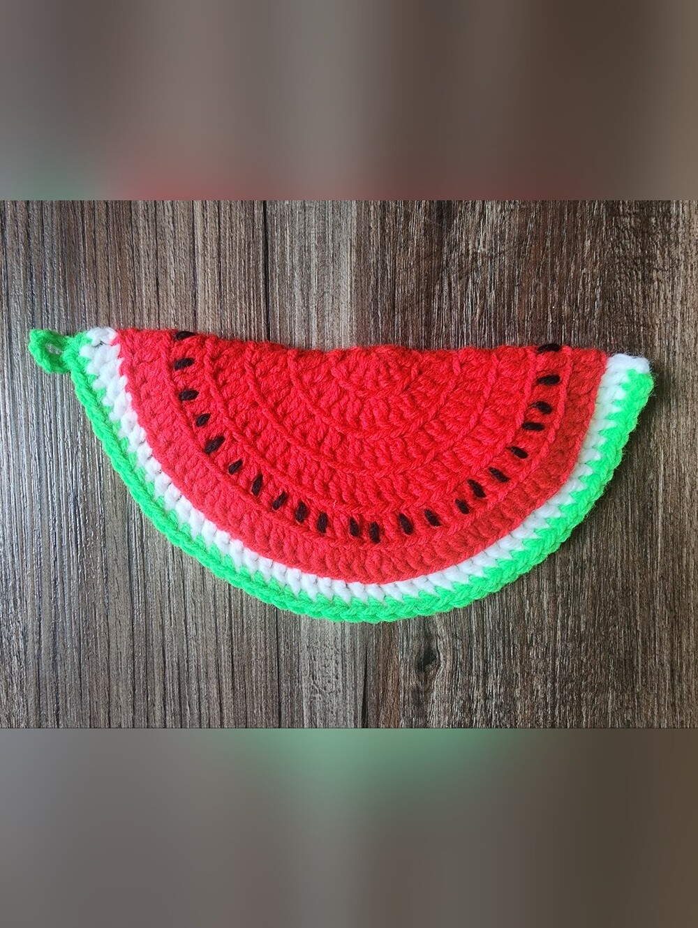 Red & Green Watermelon Crochet Accessory